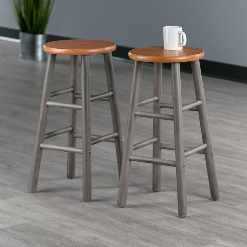 Cherlin 2-Piece Counter Stools, Counter Stool (24” Seat Height), Oyster Gray/Brown