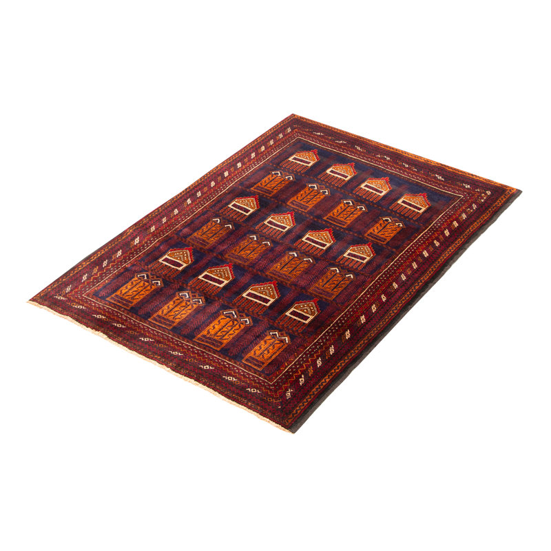 Tapis bleu foncé Teimani 3 pi 10 po x 5 pi 6 po