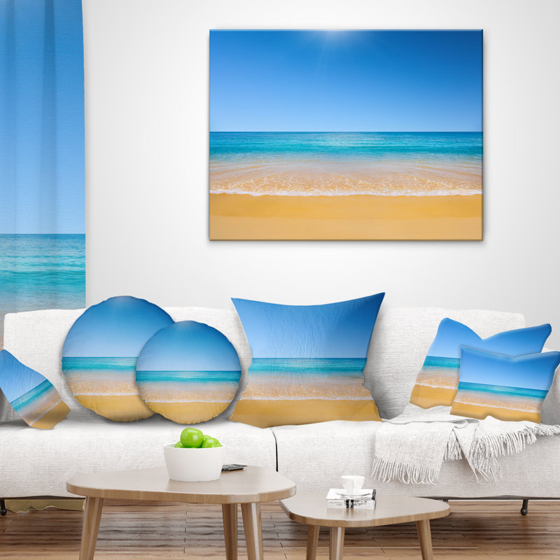 Vue de la plage tropicale Seashore Photo avec housse de coussin rectangulaire lombaire et insert