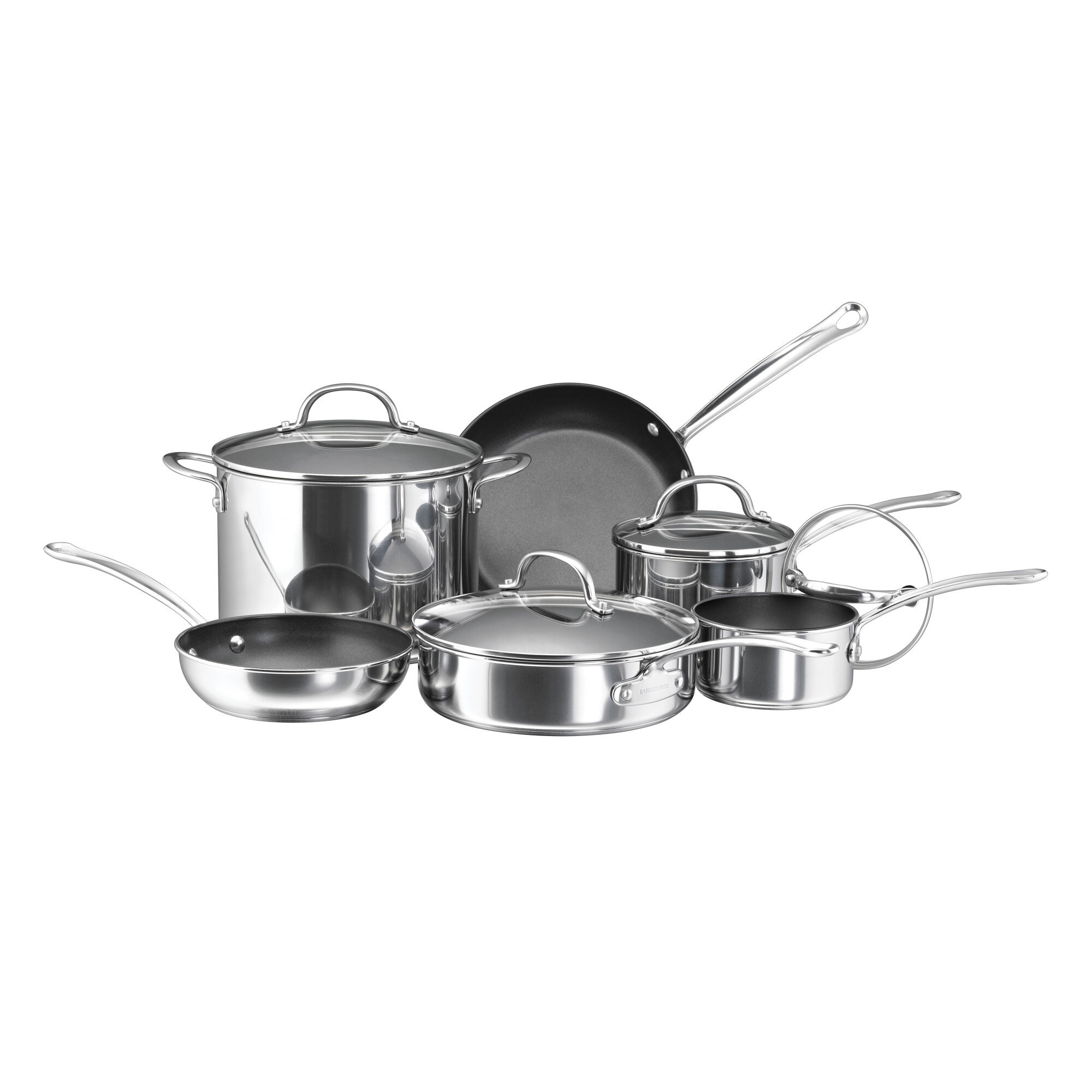 Farberware Pots and Pans Set 17-piece Nonstick Stainless Steel Kitchen  Cookware for sale online