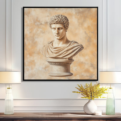 Roman Bust Wall Art, Classical Sculpture Canvas, Classical Roman Bust