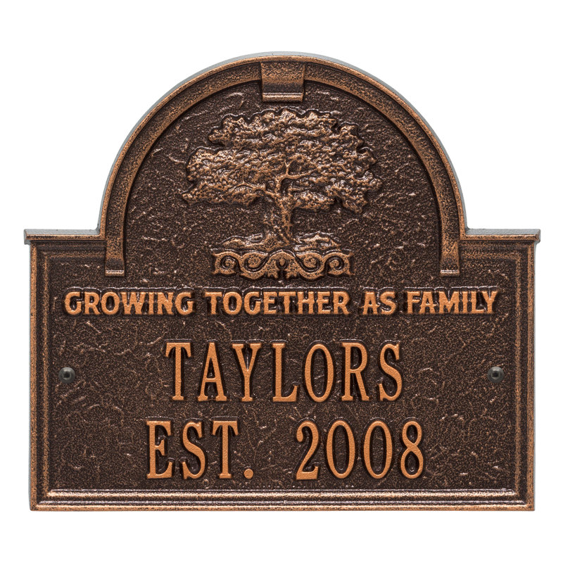3-Line Wall Address Plaque, Antique Copper, Yes