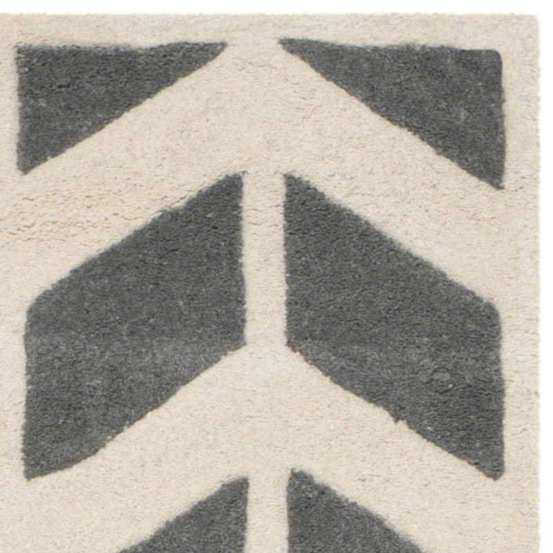 Chatham Easton 36" Dark Grey Ivory Hand-Tufted Square Wool Rug