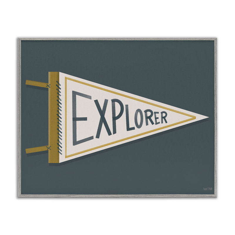 Giclée encadrée Explorer, rétro signée House Fenway, 16 x 20, Farmhouse Grey Giclee Framed