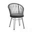Chaises de salle à manger d'extérieur, 2 pièces avec 2 coussins, de conception industrielle résistante aux intempéries et bohème