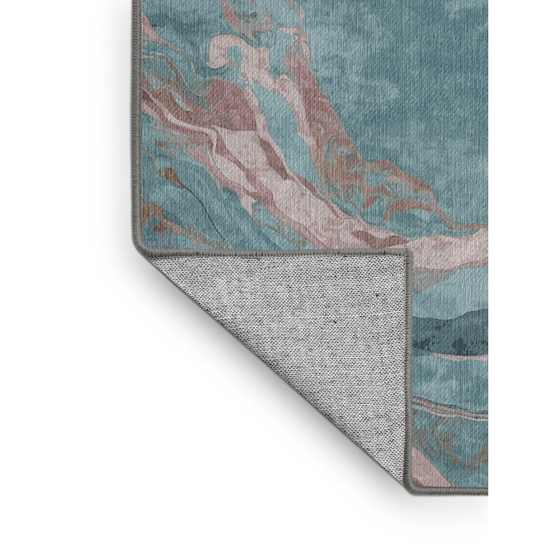 Machine Washable Gray Area Rug, Square 3'