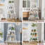 Étagère échelle à 4 niveaux Liscomb, support à fleurs pour plantes en bois, support de coin autoportant blanc, étagère de rangement moderne avec dispositif anti-basculement pour le salon, le bureau personnel, le balcon-513119716