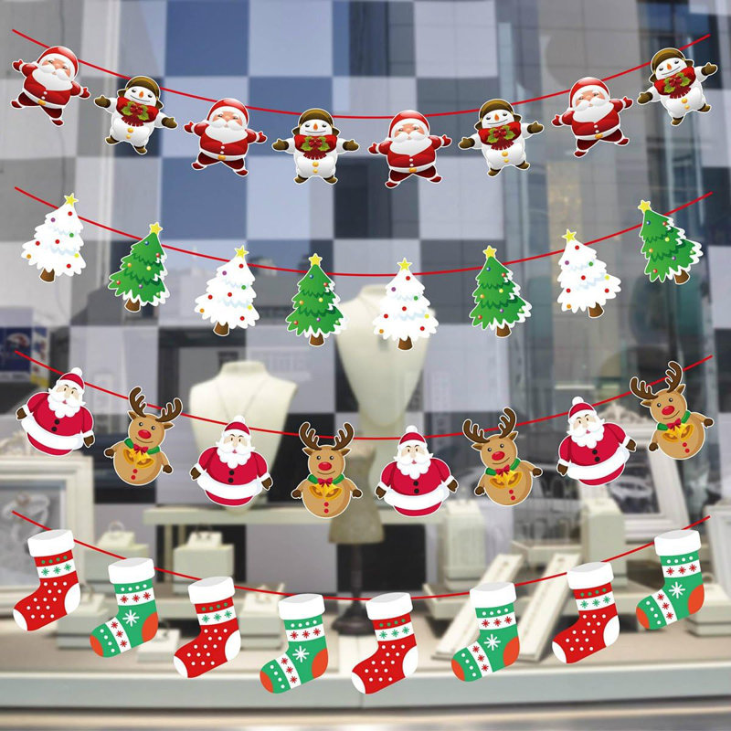 Guirlande de Noël avec 4 drapeaux suspendus
