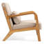Chaise de loisir avec accoudoirs et pieds en bois massif, canapé d'appoint Mid-Century moderne, 1 siège-1880871543