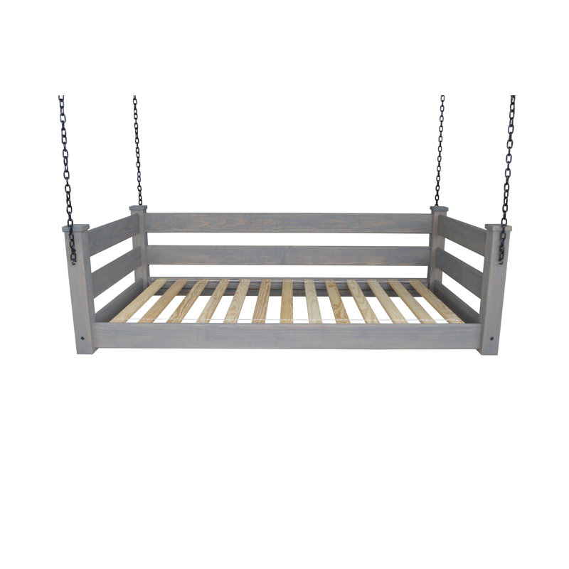Adrow Solid Wood Hanging Daybed, Twin, Homestead Gray Stain