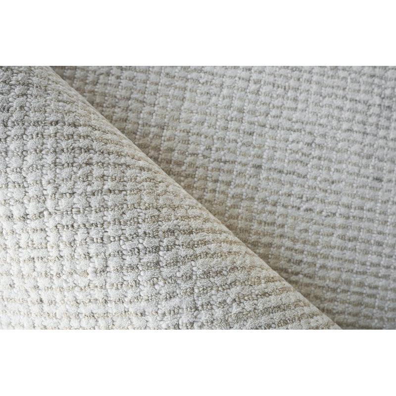 Key West Wool No Pattern And Not Solid Color Area Rug in Light Beige, Rectangle 8' x 10'