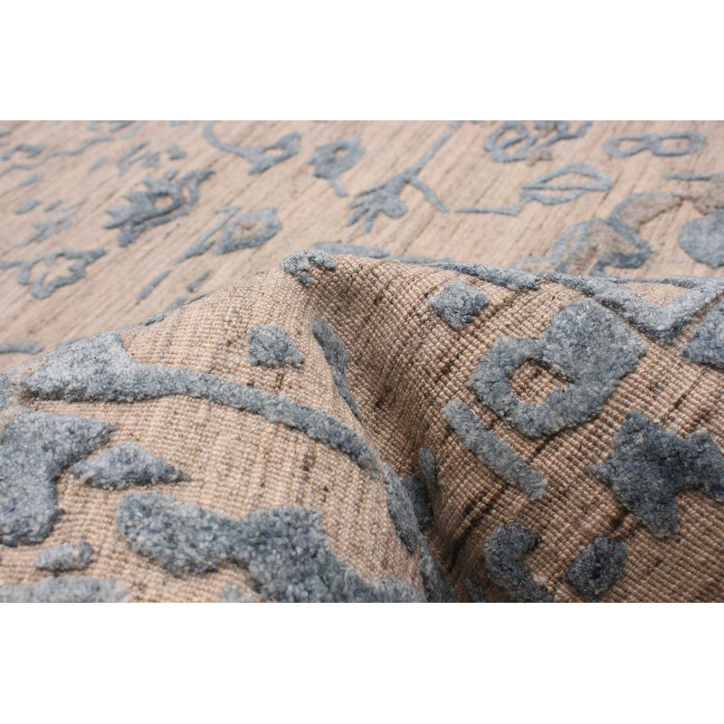 Tapis beige nouvel âge en laine 8 pi 3 po x 10 pi 3 po Grogan