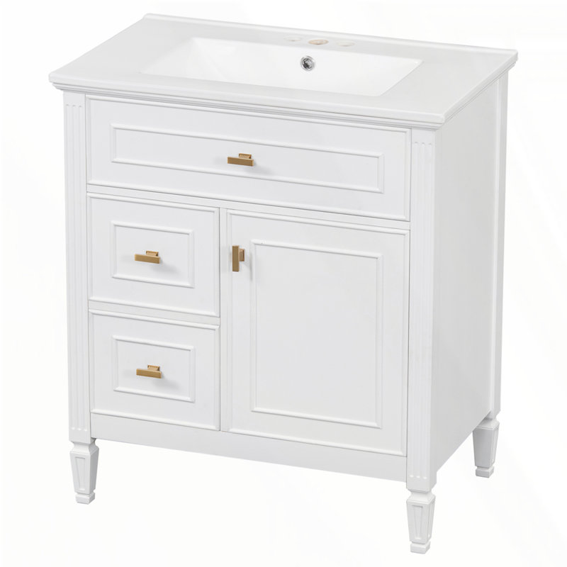 Meuble-lavabo 30 po avec lavabo, Blanc