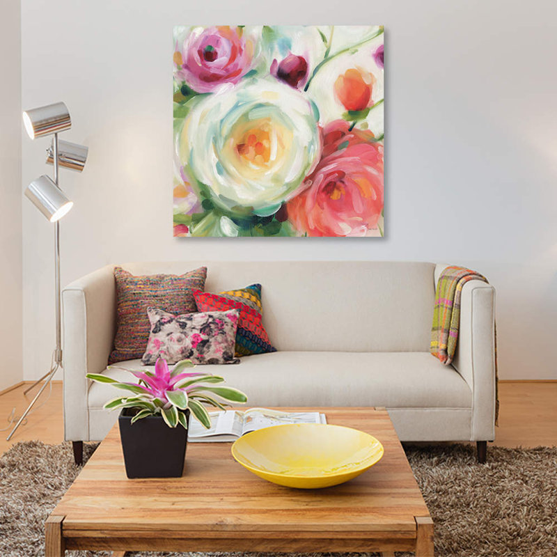 «Florabundance II», reproduction sur toile, H 12 po x l 12 po x P 0,75 po, Toile tendue, Pas de tapis
