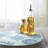 Chorleywood Coastal Sketch Tempered Glass Lazy Susan Turntable