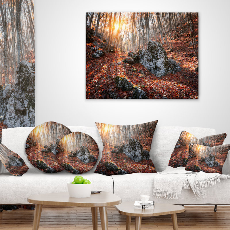 Coussin décoratif Paysage d'automne, 16 po x 1 po, Coussin décoratif