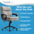 Click365 Transform 2.0 Ergonomic Mid Back Desk Chair, with Padded armrests, Adjustable-Height-94016840-94016839