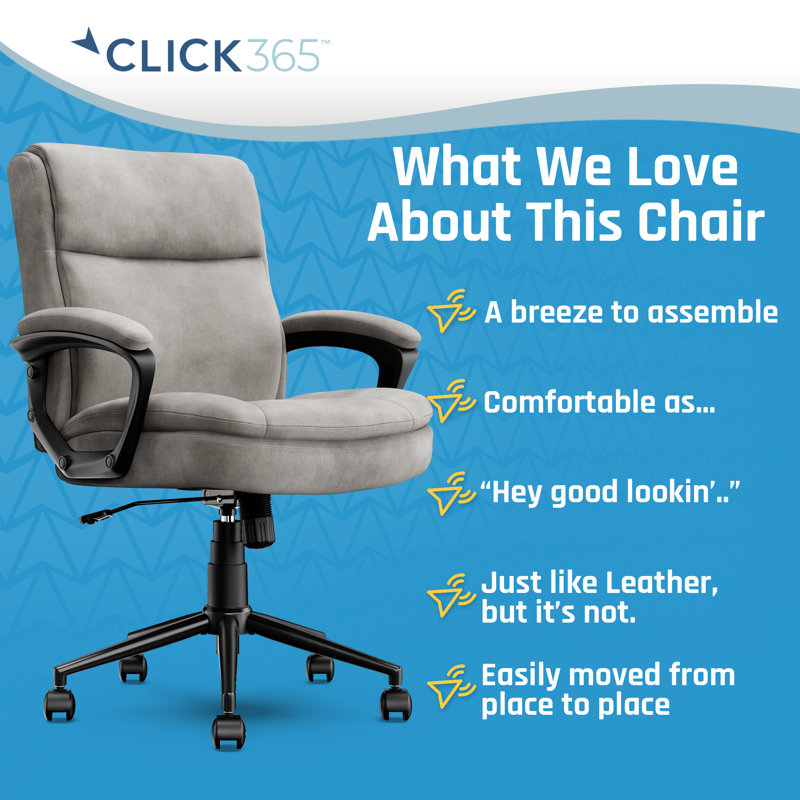 Light Gray Fabric Ergonomic Swivel Office Chair with Armrests
