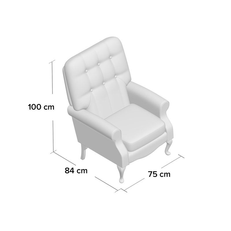 Lilah Upholstered Fabric Armchair, Cream, Morello Saffron Pattern