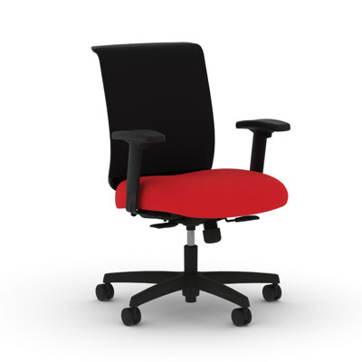 Chaise de travail ergonomique en filet Convergence, structure noire, rubis