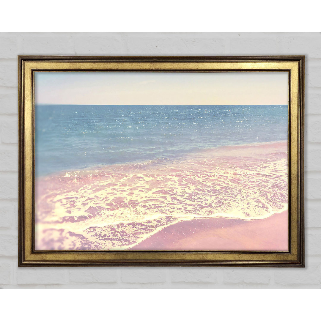 Gerahmtes Wandbild Retro Sparkle Beach