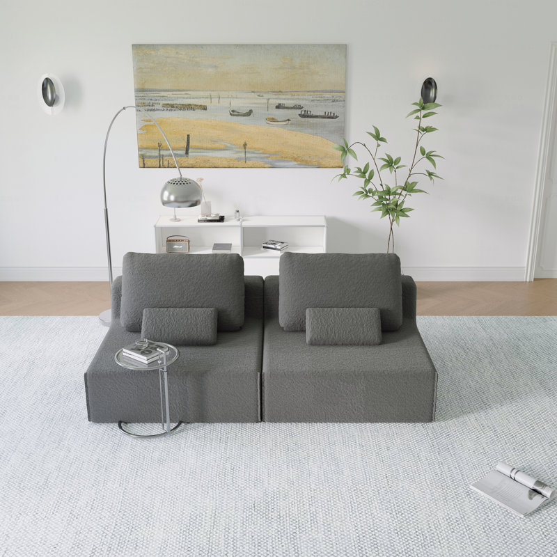 Canapé modulaire surdimensionné Boneless, Gris, 2