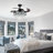 Modern 42" Crystal Ceiling Fan Light with Remote Control and Light Kit Included