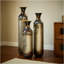 Ensemble de 3 vases en métal forgés à la main, vases de plancher rustiques à finition brûlée pour la décoration intérieure, grands vases à fleurs 28,34 24,4 20,4 pouces pour salon industriel de ferme