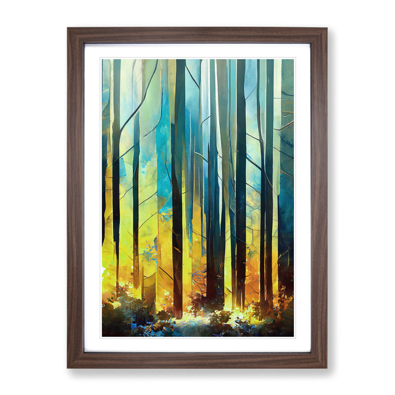 Forest - Framed Print, 64cm H x 46cm W x 2cm D, Walnut