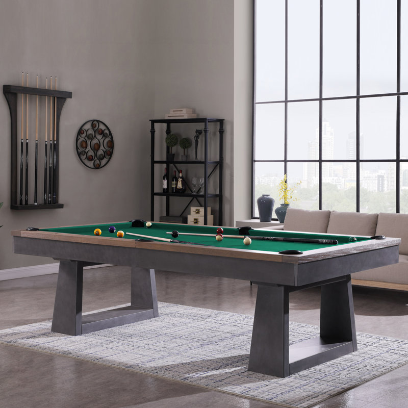 HESTON 8ft Billiard Slate Pool Table, Yellow Green