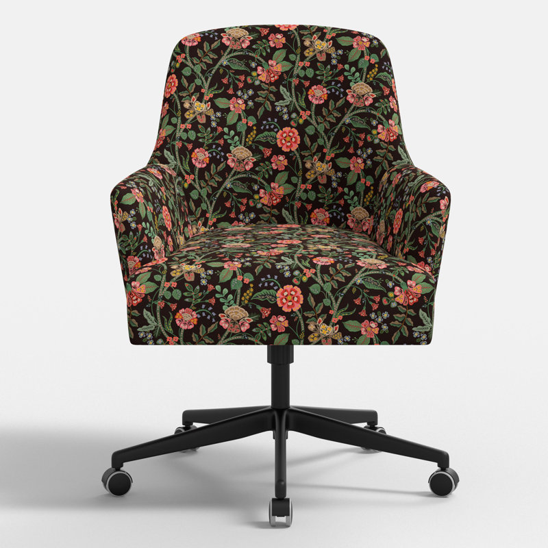 Chaise de bureau Cambridge en cacao Gracie, Cacao Gracie, Matte Black