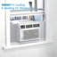 Climatiseur de fenêtre 12 000 BTU avec chauffage et refroidissement, climatiseur multifonction à 4 vitesses, minuterie de 0,5 à 24 heures, mode économique, filtre amovible et lavable, climatiseur toutes saisons pour 600 pieds carrés. Espaces