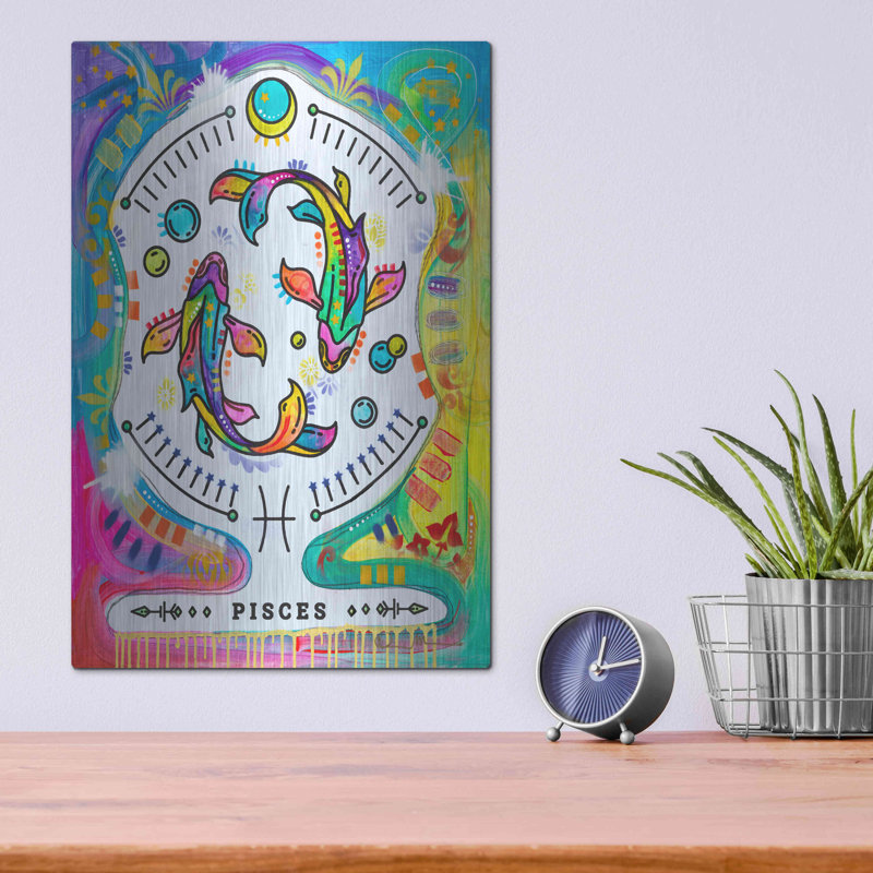 Bungalow Rose «Pisces» par Dean Russo, art mural en métal, H 16 po x l 12 po