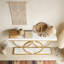 Narrow Console Table Entryway Sofa Table with Geometric Metal Frame-1587774947