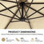 Parasols déportés avec base, kaki-1679387307