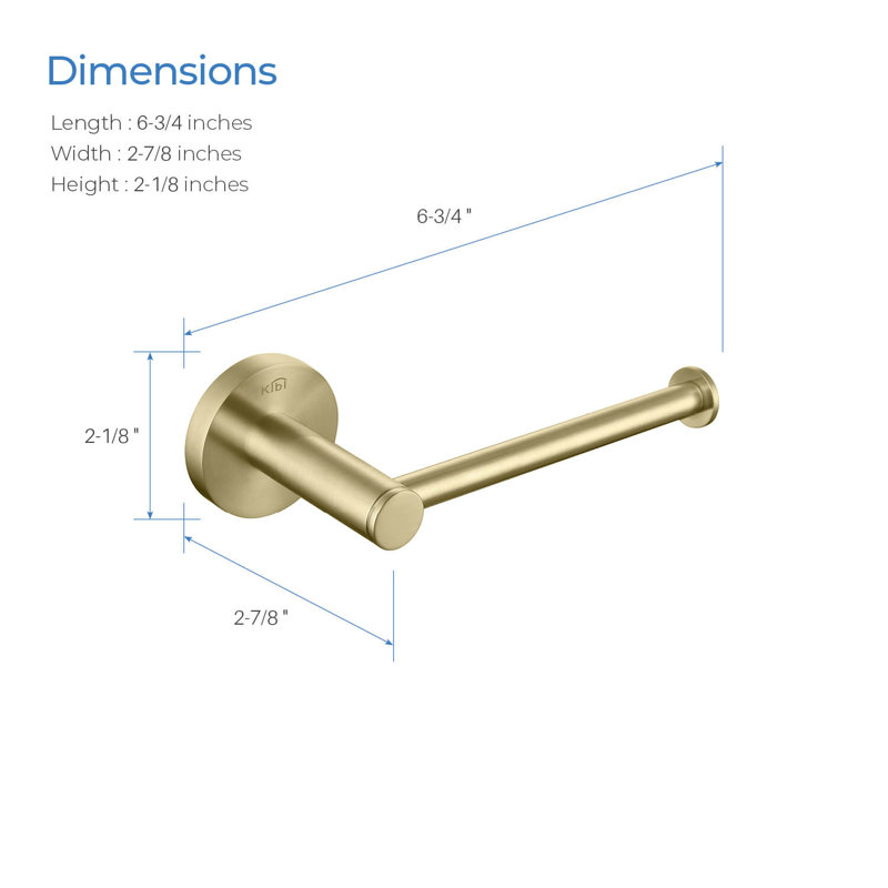 Circular Wall Mounted Toilet Paper Holder, Brush Gold 