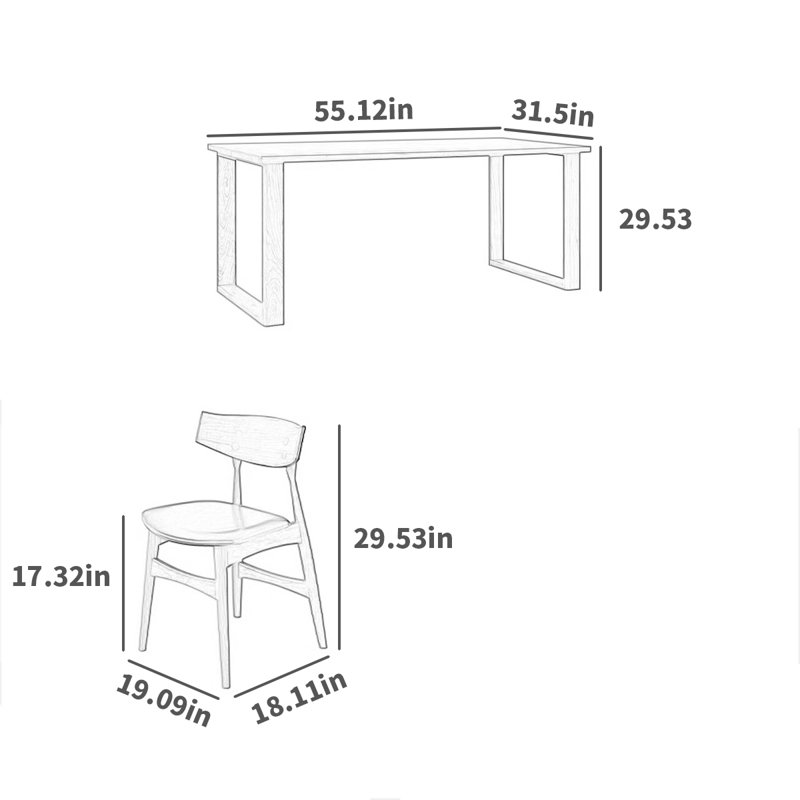 Ensemble de salle à manger 55,12 L x l 31,5