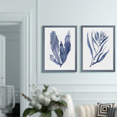 Seaweed Under Water III" - 2-Piece Painting Print Set