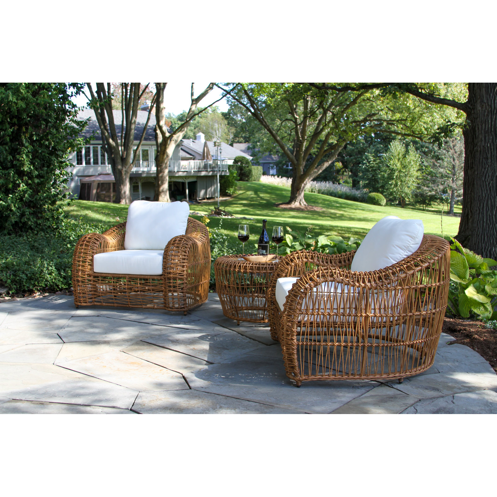 Alyshia 3 Piece Seating Group with Sunbrella Cushions
