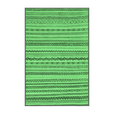 Tapis lavables à la machine à motif abstrait vert émeraude 2273