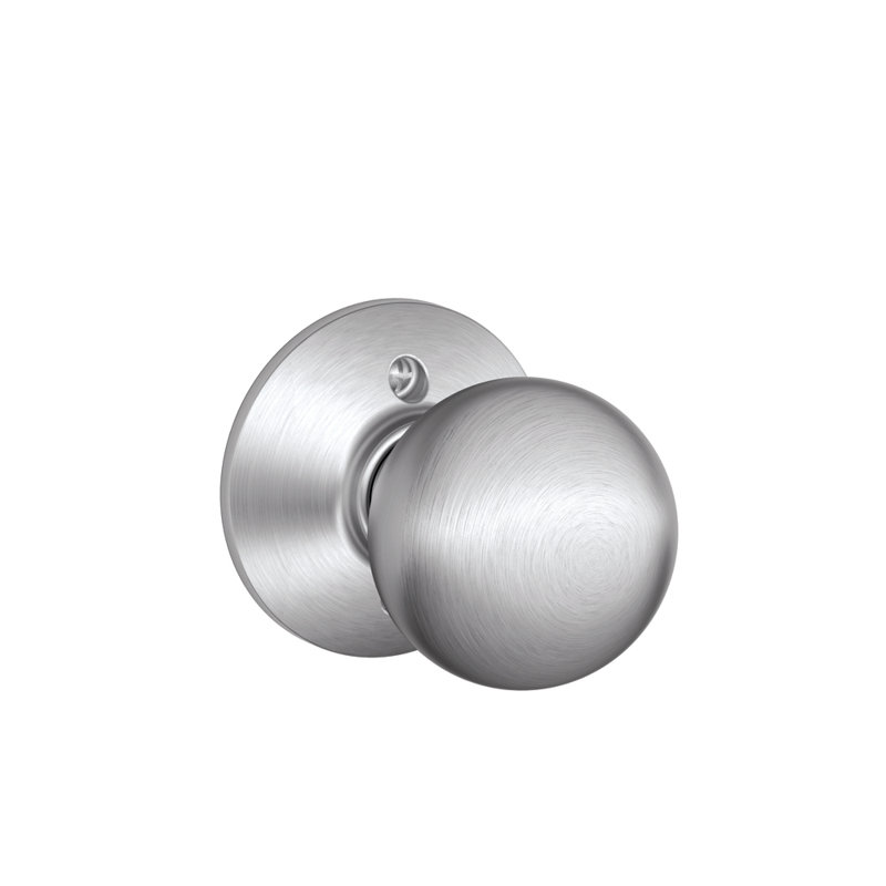 Faux bouton de porte simple avec rosette Orbit, Chrome satiné