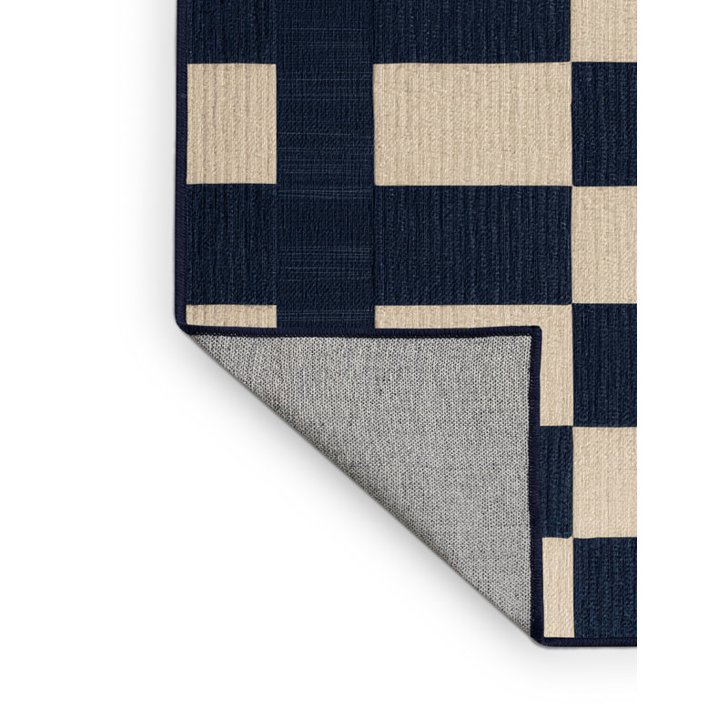 Machine Washable Checkered Gray Area Rug, Square 5'