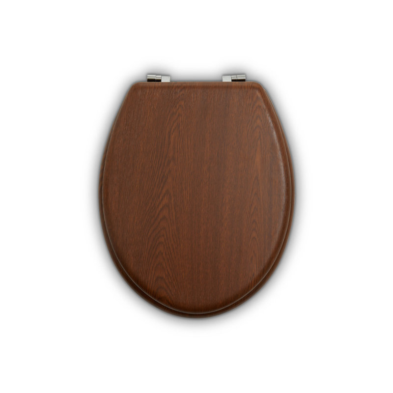 Rosanna Elongated Standard Toilet Seat, Dark Oak