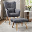 Hraztan Velvet Armchair with Footstool-343012957