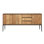 Cabot 78" Wide 3-Drawer Teak Wood Sideboard, Natural and Black