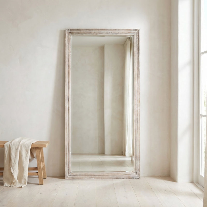 Miroir Cylen en blanc avec or
