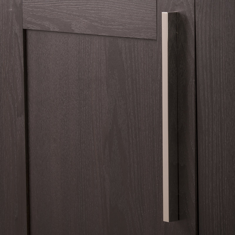 Streamline Collection Rectangular Pull - 8-13/16" Center to Center Cabinet Pull Glossy Nickel - Contemporary Hardware for Drawers & Cabinets
