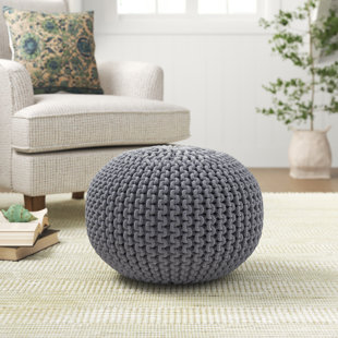 Extra Large Crochet Floor Cushion, 27.5 X 8 in Round Knitted Poufs, Modern  Floor Seating Pillows Minimalist Home Decor 