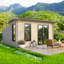 Powersheds 14 x 12ft Apex Log Cabin, Doors to the Right - 44mm