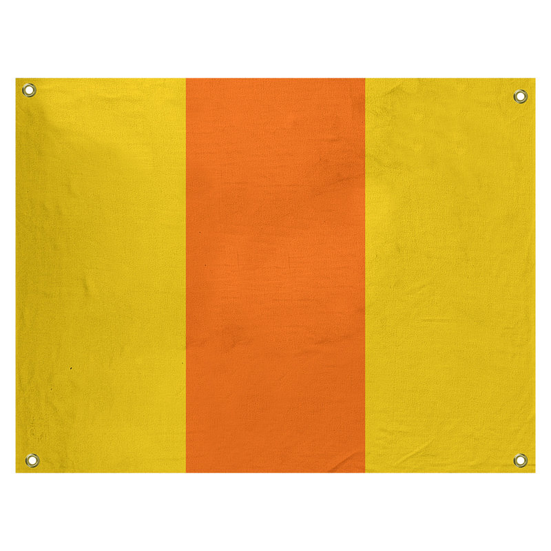 Tapisserie de polyester Baltimore, Miami, H 50 po x l 59 po x P 1 po, Jaune / rouge orangé / jaune